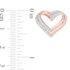 Thumbnail Image 3 of 1/5 CT. T.W. Diamond Double Open Heart Stud Earrings in Sterling Silver with Rose Rhodium