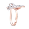 Thumbnail Image 3 of 1/5 CT. T.W. Diamond Double Row Heart Ring in Sterling Silver with Rose Rhodium