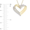 Thumbnail Image 3 of 1/5 CT. T.W. Diamond Layered Double Heart Pendant in Sterling Silver with Yellow Rhodium