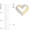 Thumbnail Image 3 of 1/5 CT. T.W. Diamond Layered Double Heart Stud Earrings in Sterling Silver with Yellow Rhodium