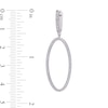 Thumbnail Image 3 of 1/10 CT. T.W. Diamond Oval Open Circle Drop Earrings in Sterling Silver