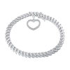 Thumbnail Image 1 of 1 CT. T.W. Diamond "S" Link with Open Heart Charm Bracelet in Sterling Silver