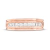 Thumbnail Image 4 of 1/4 CT. T.W. Diamond Nine Stone Squared Wedding Band in 10K Rose Gold