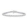 Thumbnail Image 1 of 1 CT. T.W. Diamond Triad Alternating Link Bracelet in Sterling Silver - 7.25"