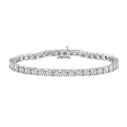 1/4 CT. T.W. Diamond Tennis Bracelet in Sterling Silver 