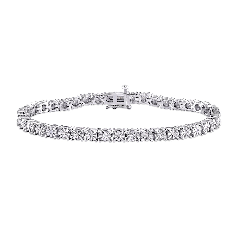 Main Image 1 of 1/4 CT. T.W. Diamond Tennis Bracelet in Sterling Silver 