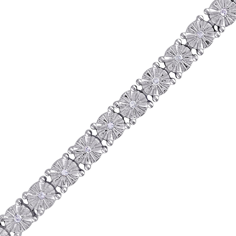 Main Image 3 of 1/4 CT. T.W. Diamond Tennis Bracelet in Sterling Silver 