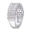 Thumbnail Image 3 of 1/6 CT. T.W. Diamond Station Triple Row Ring in Sterling Silver 