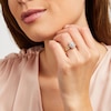 Thumbnail Image 2 of 1 CT. T.W. Oval-Shaped Multi-Diamond Double Flower Frame Bridal Set in 10K Gold (J/I3)
