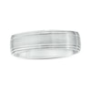 Thumbnail Image 1 of Men's 6.0mm Brushed Stepped Edge Wedding Band in 14K White Gold - Size 10