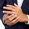 Thumbnail Image 2 of Men's 6.0mm Brushed Stepped Edge Wedding Band in 14K White Gold - Size 10