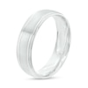 Thumbnail Image 3 of Men's 6.0mm Brushed Stepped Edge Wedding Band in 14K White Gold - Size 10