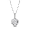 Thumbnail Image 0 of 1/6 CT. T.W. Heart-Shaped Multi-Diamond Frame Pendant in Sterling Silver