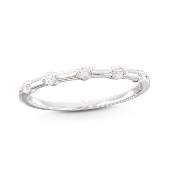 1/10 CT. T.w. Diamond Five Stone Anniversary Band in 10K White Gold