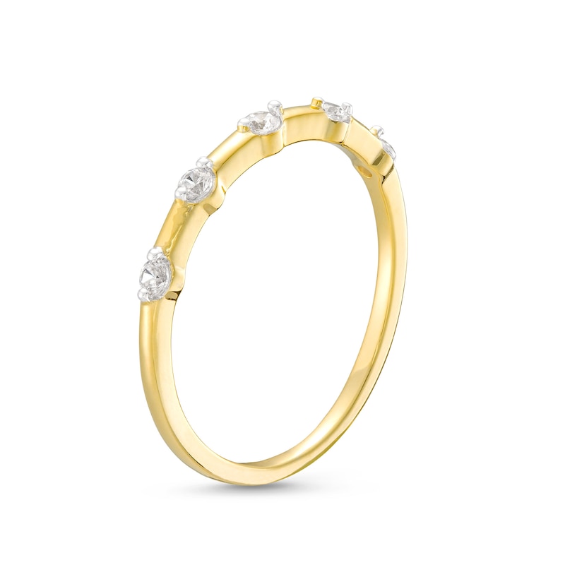Main Image 3 of 1/10 CT. T.W. Diamond Five Stone Anniversary Band in 10K Gold