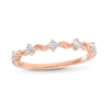 Thumbnail Image 1 of 1/10 CT. T.W. Diamond Wave Alternating Anniversary Band in 10K Rose Gold