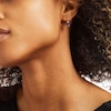 Thumbnail Image 2 of Oval Amethyst and 1/20 CT. T.W. Diamond Drop Earrings in 10K Gold
