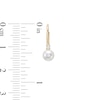 Thumbnail Image 2 of 5.0mm Cultured Freshwater Pearl and 1/20 CT. T.W. Diamond Drop Earrings in 10K Gold