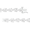 Thumbnail Image 3 of Sideways Pear-Shaped White Lab-Created Sapphire Line Bracelet in Sterling Silver – 7.25&quot;