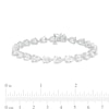 Thumbnail Image 4 of Sideways Pear-Shaped White Lab-Created Sapphire Line Bracelet in Sterling Silver – 7.25&quot;