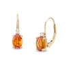 Thumbnail Image 1 of Oval Citrine and 1/20 CT. T.W. Diamond Drop Earrings in 10K Gold
