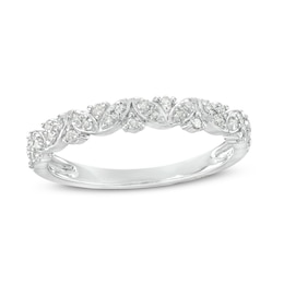 1/4 CT. T.W. Marquise-Shaped Multi-Diamond Alternating Anniversary Band in 10K White Gold