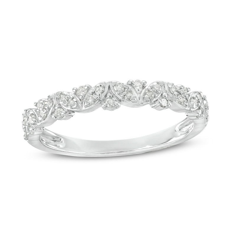 Main Image 1 of 1/4 CT. T.W. Marquise-Shaped Multi-Diamond Alternating Anniversary Band in 10K White Gold