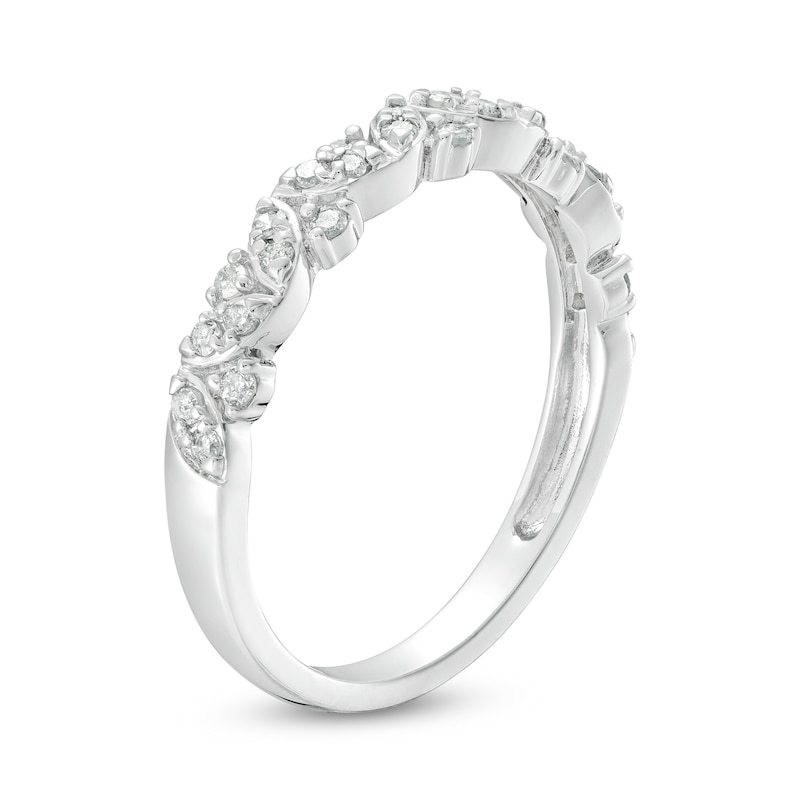 Main Image 3 of 1/4 CT. T.W. Marquise-Shaped Multi-Diamond Alternating Anniversary Band in 10K White Gold