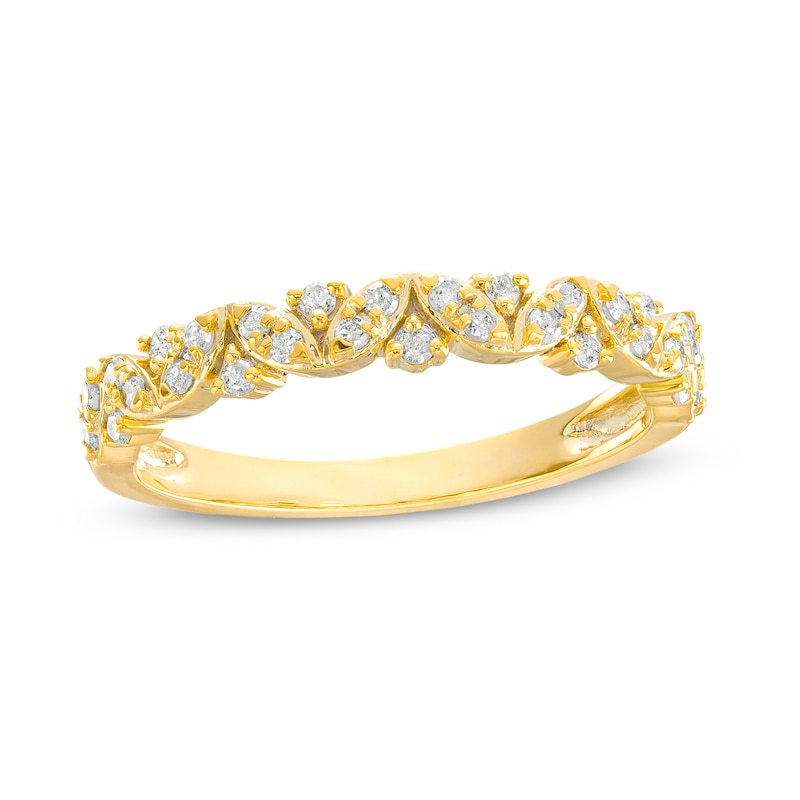 Main Image 1 of 1/4 CT. T.W. Marquise-Shaped Multi-Diamond Alternating Anniversary Band in 10K Gold