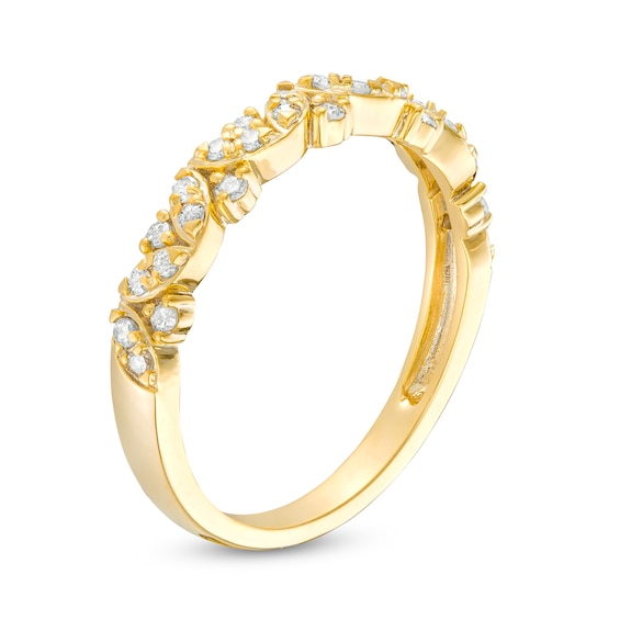 1/4 CT. T.w. Marquise-Shaped Multi-Diamond Alternating Anniversary Band in 10K Gold