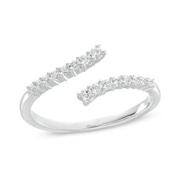 1/5 CT. T.W. Diamond Graduated Bypass Anniversary Band in 10K White Gold