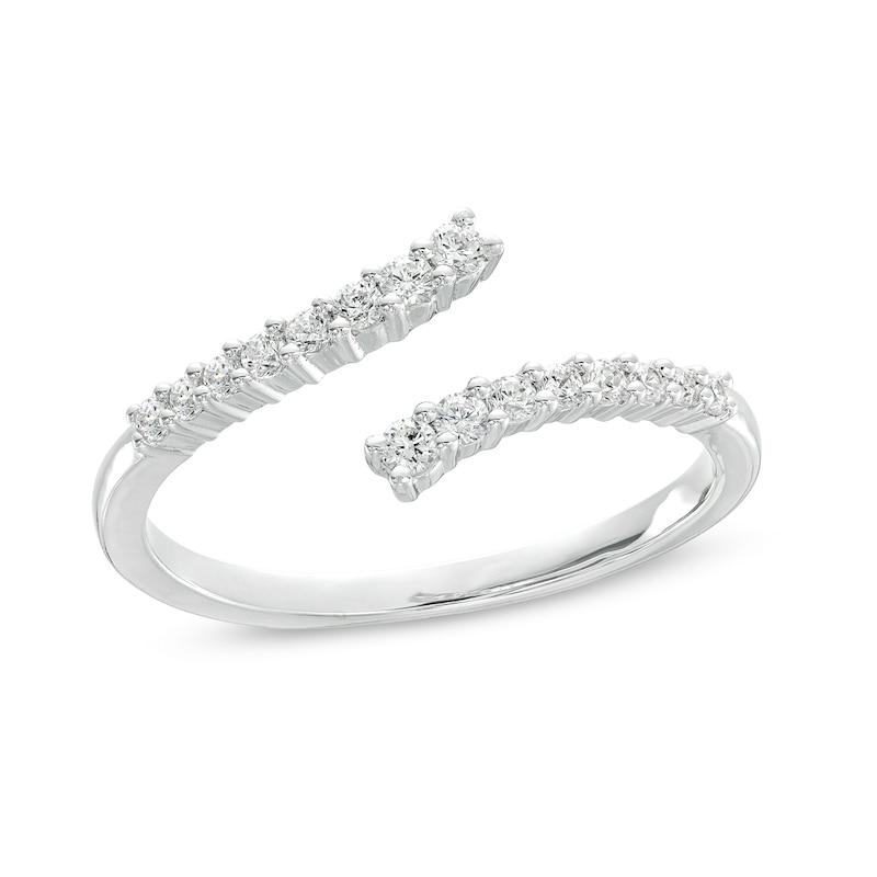 Main Image 1 of 1/5 CT. T.W. Diamond Graduated Bypass Anniversary Band in 10K White Gold