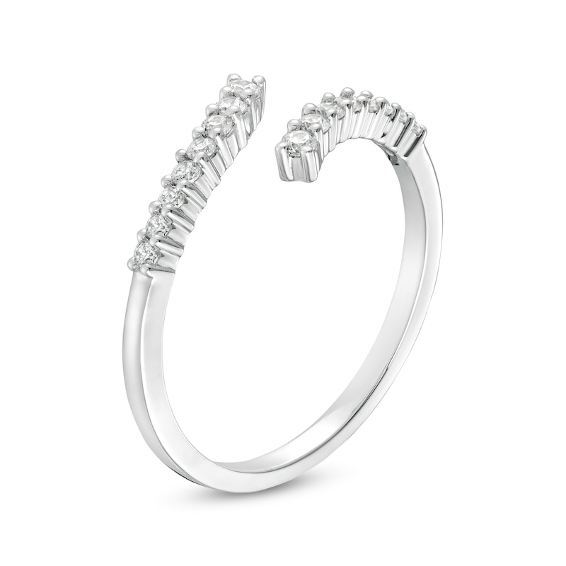 Main Image 3 of 1/5 CT. T.W. Diamond Graduated Bypass Anniversary Band in 10K White Gold