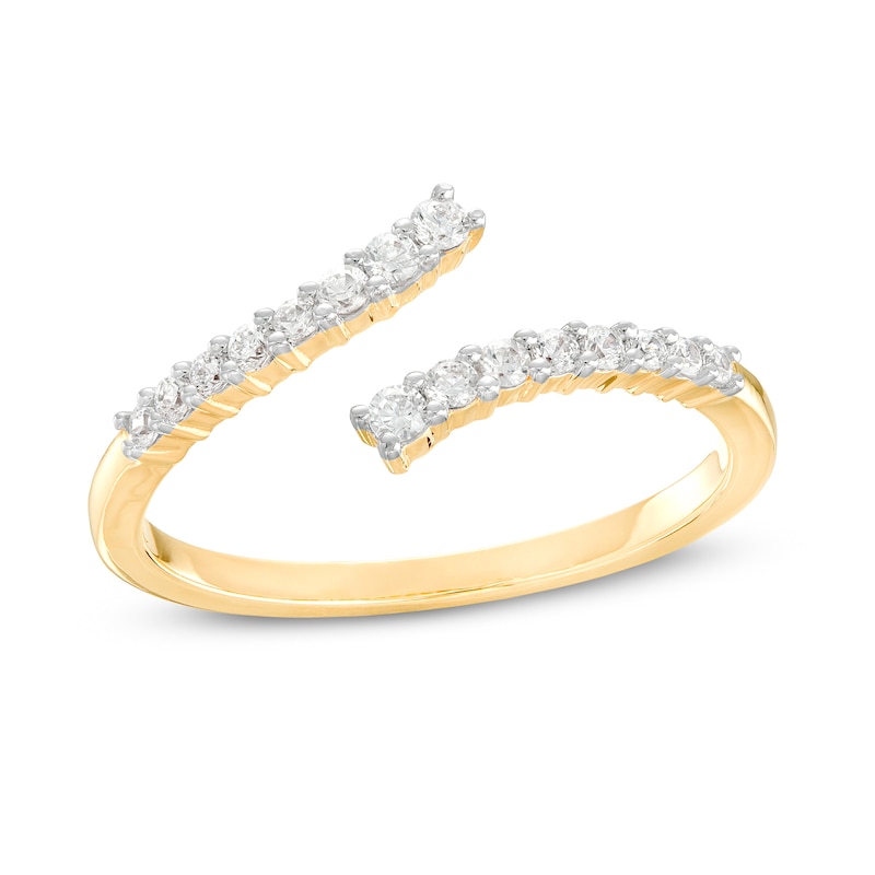 Main Image 1 of 1/5 CT. T.W. Diamond Graduated Bypass Anniversary Band in 10K Gold