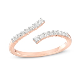 1/5 CT. T.W. Diamond Graduated Bypass Anniversary Band in 10K Rose Gold