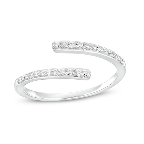 1/6 CT. T.w. Diamond Graduated Slant Bypass Anniversary Band in 10K White Gold