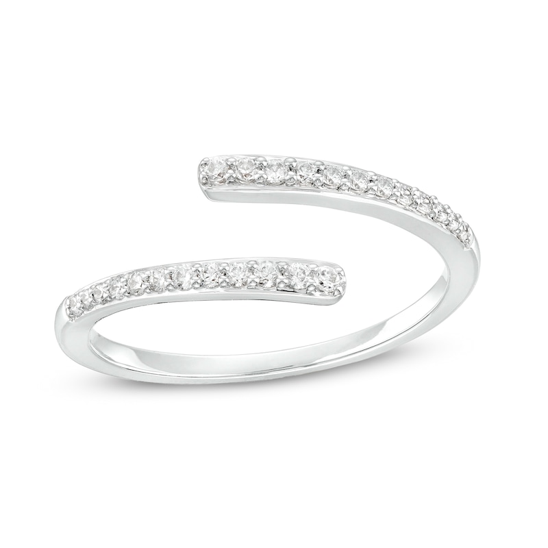 Main Image 1 of 1/6 CT. T.W. Diamond Graduated Slant Bypass Anniversary Band in 10K White Gold