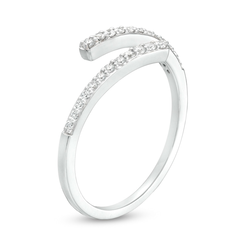 Main Image 3 of 1/6 CT. T.W. Diamond Graduated Slant Bypass Anniversary Band in 10K White Gold