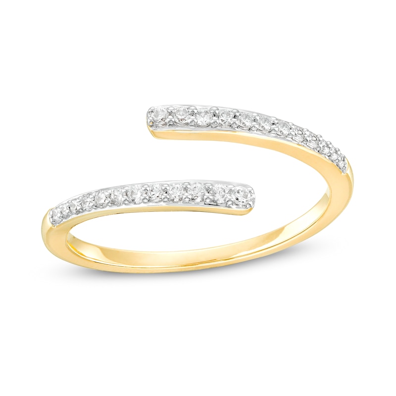 Main Image 1 of 1/6 CT. T.W. Diamond Graduated Slant Bypass Anniversary Band in 10K Gold