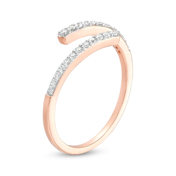 1/6 CT. T.w. Diamond Graduated Slant Bypass Anniversary Band in 10K Rose Gold