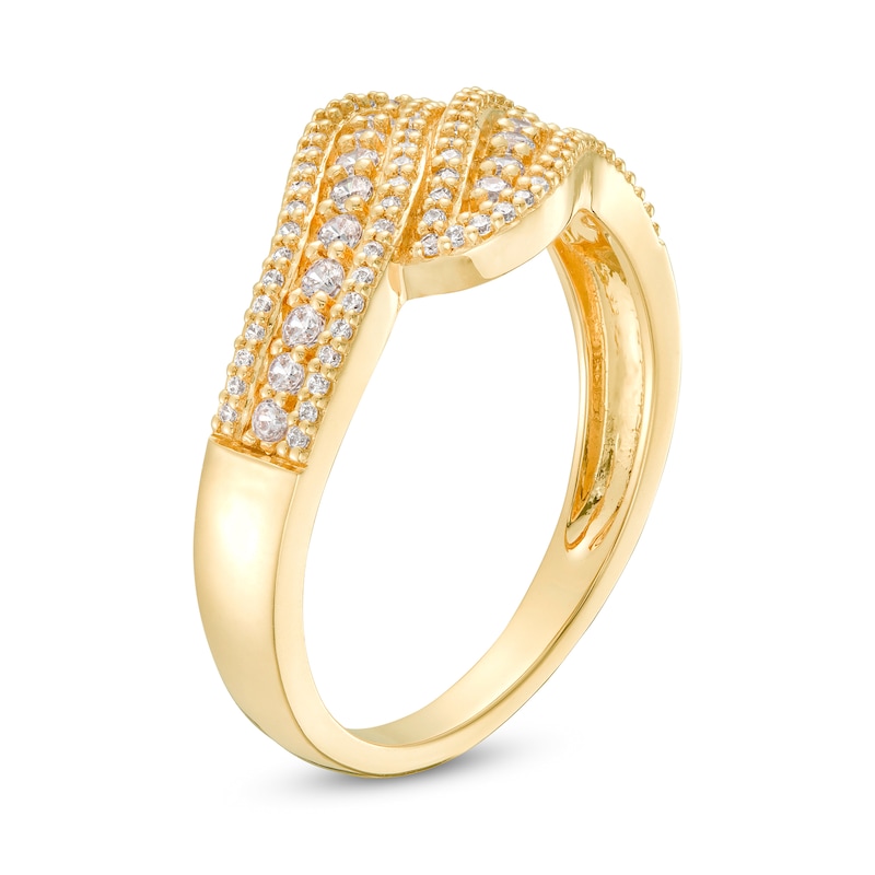 Main Image 3 of 1/3 CT. T.W. Diamond Wave Triple Row Anniversary Band in 10K Gold