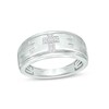 Thumbnail Image 1 of Men's 1/15 CT. T.W. Diamond Trio Cross Ring in 10K White Gold