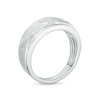 Thumbnail Image 3 of Men's 1/15 CT. T.W. Diamond Trio Cross Ring in 10K White Gold