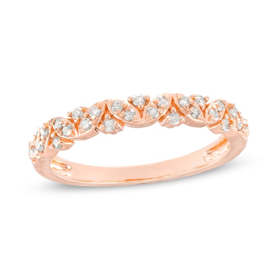 1/4 CT. T.w. Marquise-Shaped Multi-Diamond Alternating Anniversary Band in 10K Rose Gold