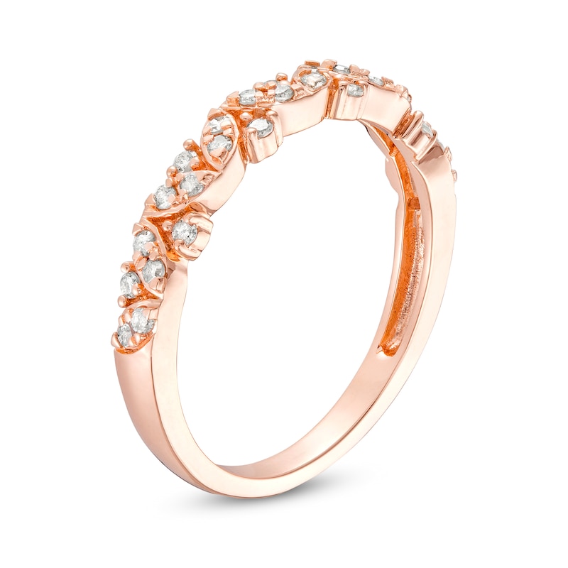 Main Image 3 of 1/4 CT. T.W. Marquise-Shaped Multi-Diamond Alternating Anniversary Band in 10K Rose Gold