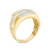 Thumbnail Image 3 of 1-1/2 CT. T.W. Diamond Stepped Triple Row Ring in 14K Gold