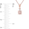 Thumbnail Image 5 of 5.0mm Morganite and Diamond Accent Stacked Pendant and Stud Earrings Set in 10K Rose Gold - 17"