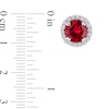 Thumbnail Image 4 of 8.0mm Lab-Created Ruby and White Lab-Created Sapphire Frame Pendant and Stud Earrings Set in Sterling Silver