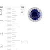 Thumbnail Image 5 of 8.0mm Blue and White Lab-Created Sapphire Frame Pendant and Stud Earrings Set in Sterling Silver