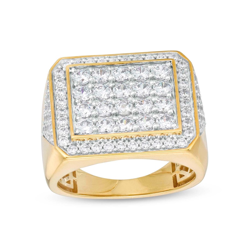 Main Image 1 of Men's 2-1/2 CT. T.W. Multi-Diamond Rectangular Frame Ring in 14K Gold